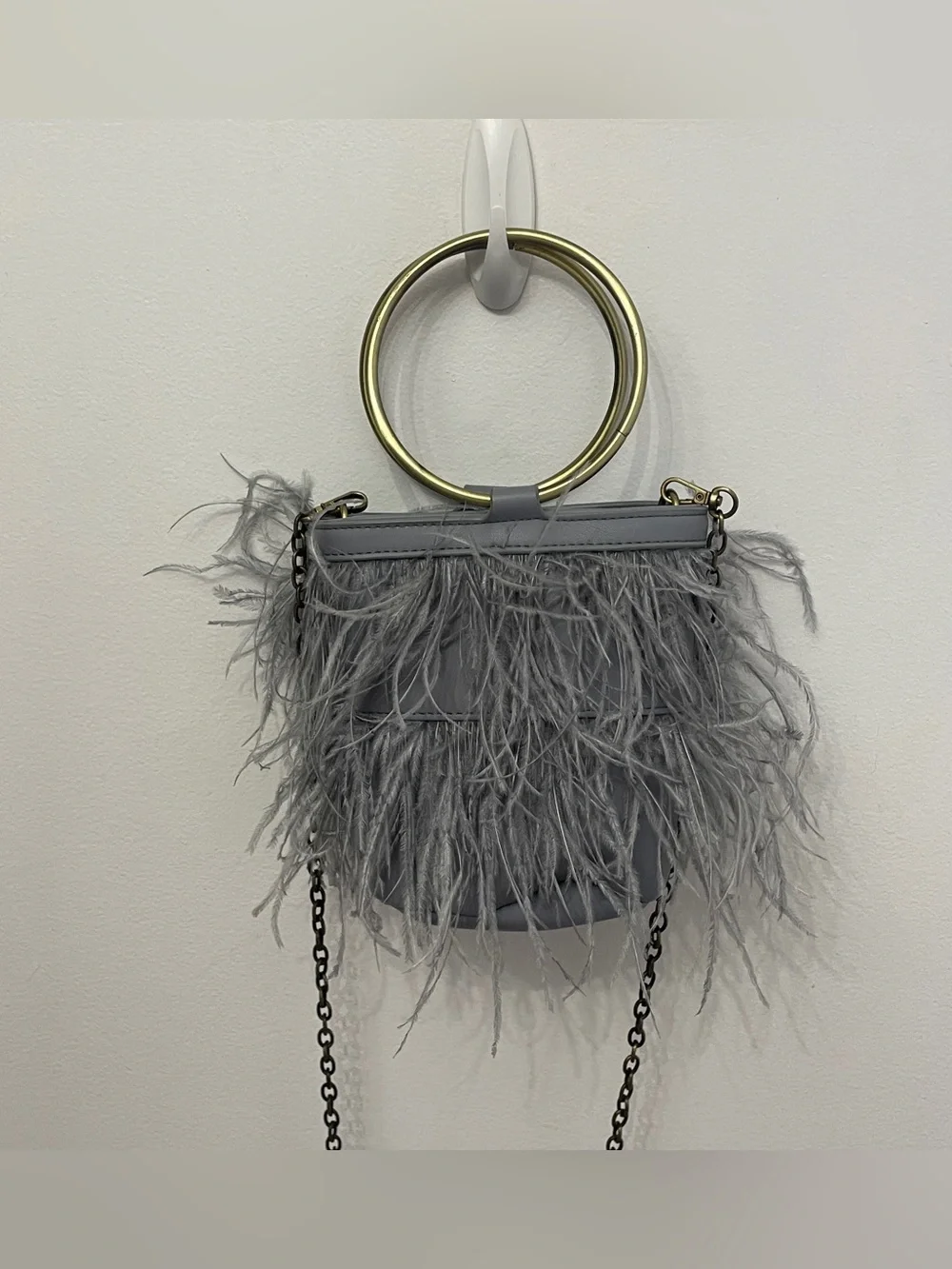 Anthropologie Evelyn Feather Bucket Bag